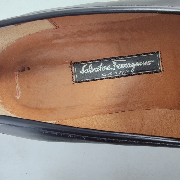 Salvatore Ferragamo Men's Black Leather Penny Loafers Dress Shoes, Sz 9.5 - Picture 5 of 8